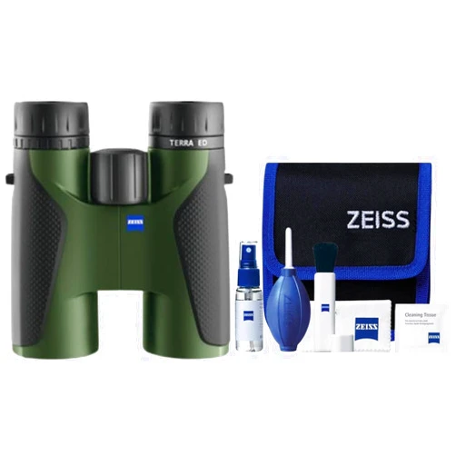 Zeiss 10x42 Terra ED Binoculars & Cleaning Kit Combo (Green)