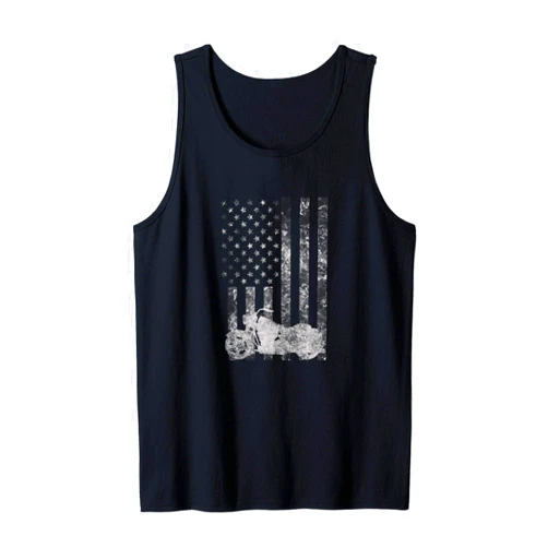 Jax Motorcycle Gear Fun Motorcycle Gift - American Flag Motorcycle Riding Tank Top