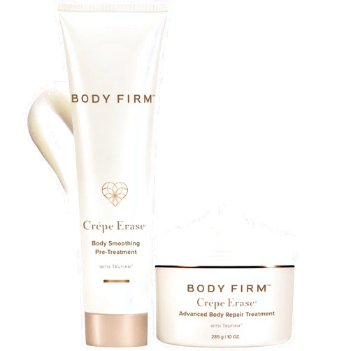 Crepe Erase 2-Step Advanced Body Care Treatment, Anti-Aging Skin Care for Body/Neck, Firming Moisturizer Cream + Body Exfoliating Pre-Treatment, Supports Wrinkle, Crepe Skin, Collagen