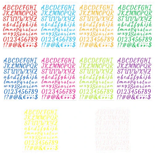 Rolin Roly 10PCS Self-Adhesive Vinyl Letter Stickers Multicolor Alphabet Stickers Mini Cursive Number Sticker Decals for Mailboxes Sign Cars Trucks Home Door Business Address