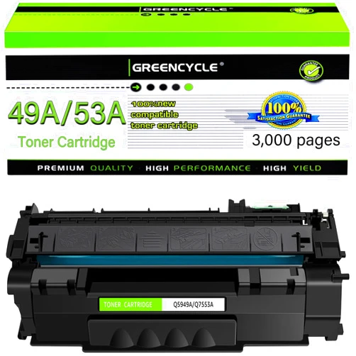greencycle Compatible Q5949A 49A Toner Cartridge Replacement for HP Q5949A 53A Q7553A for HP Laserjet 1320 1320n 3390 1160 1320tn 1320nw 3392 P2015 P2015dn P2014 M2727nf MFP Printer ( Black,1 Pack )