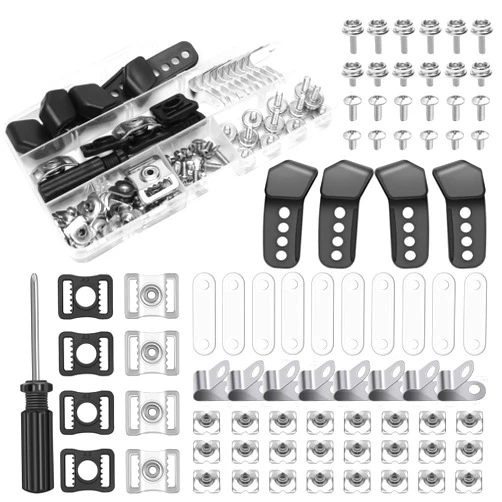 COITEK 81 Pcs Football Helmet Repair Kit,Hockey Helmet Replacement Parts Including Visor Clips J Clips Screwdriver Chin Strap Adapter Maintenance Tools for Baseball,Softball Helm