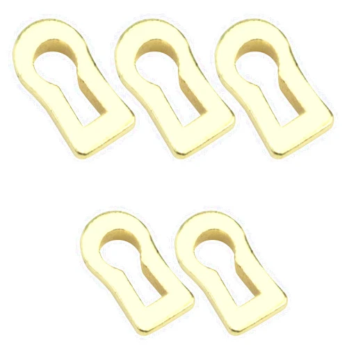 Tighall 5PCS Metal Keyhole Cover Stamped Brass Decorative Keyhole Insert Escutcheon Plate for Dresser Drawer Furniture Lock Decoration (Gold)