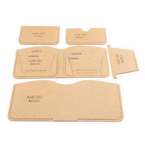 Rodipu Acrylic Wallet Pattern Stencil Template Short Wallet Clear Acrylic Pattern Stencil Leather Pattern Pattern Acrylic 5PCS Acrylic Template for Wallet