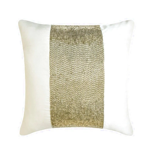 The HomeCentric Cushion Cover, Pillow Covers Pack of 2, 14x14 inch (35x35 cm) White, Silk Throw Pillow Covers, Hmade Pillow Covers, Solid Color Pillow Covers, Pillow Covers, Abstract - White Sparkle