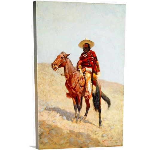 SYSMYXGS DIY Painting by Numbers Kits for Adults Beginners Paint by Numbers Set with Brushes Acrylic Pigment Oil Painting Canvas Wall Arts,Home Wall Decor — a Mexican Vaquero, by Frederic Remington