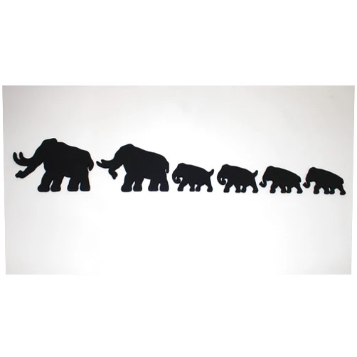 Rusty Nail woodworks Woolly Mammoth Family of 6 – Wood Mammoth Family – Black Woolly Mammoth Family – Black Mammoth Family - Woolly Mammoths