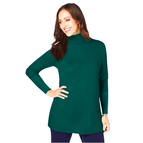 Jessica London Women's Plus Size Cotton Cashmere Turtleneck