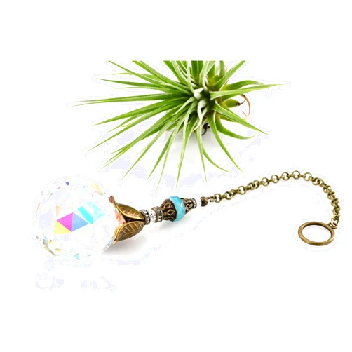2 Dirty Birds Boutique Crystal Sun Catcher, Hanging, MED (30mm AB) for Windows, Family, Friend, Garden (Qty of 1, Hanging Length: 9.5 inches) | 2 Dirty Birds Boutique