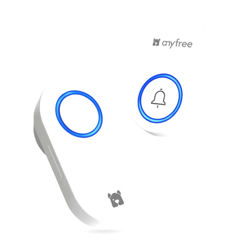Anyfree Battery-Free Wireless Doorbell, No Battery Needed, Waterproof Door Bell with 600ft Range, 60 Adjustable Chimes, 4 Volume Level Modes from 0dB to 100dB, Classroom,Home,Office,Hospital,Warehouse
