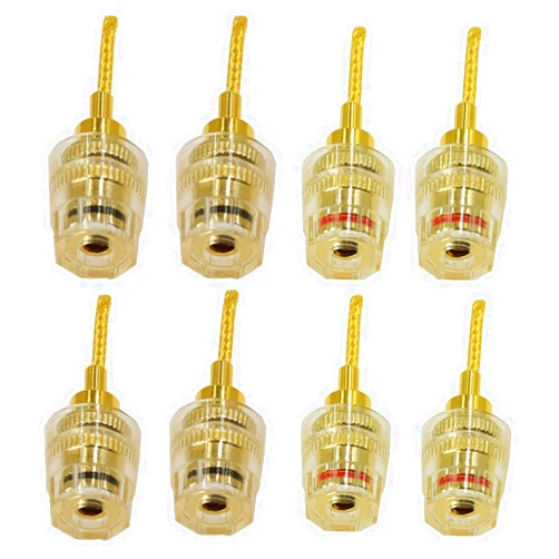 Arklove 8Pack Banana Female Screw-Type Connector Deadbolt Flex Pin Adapter Plug to 4mm Female Banana Jack Center Surround Wire for Spring Loaded Speaker Terminals Inputs
