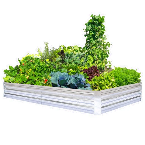 FOYUEE Galvanized Raised Garden Beds for Vegetables Large Metal Planter Box Steel Kit Flower Herb, 8x4x1ft