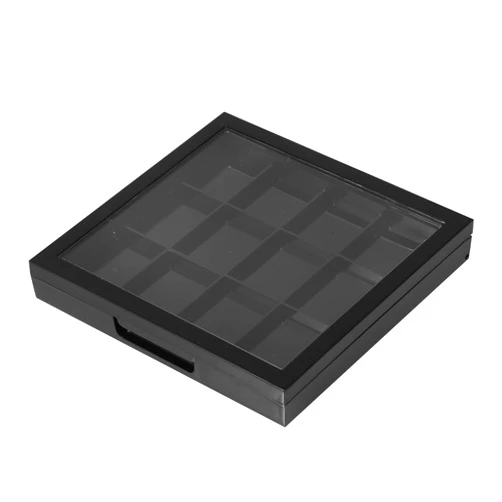 FOMIYES 1pc 12 Empty Eyeshadow Palette Clear Container Empty Magnetic Makeup Lipstick Container Empty Pallet for Highlight Eyeshadow Makeup Blush for Cheeks Empty Eye Shadow Pallet Black