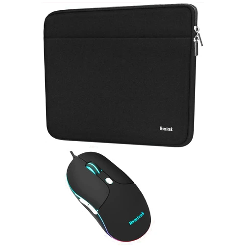 Hsmienk Laptop Case Sleeve 15.6 inch, Wired Mouse, Mouse for Laptop