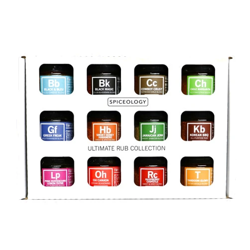 Spiceology - Ultimate Rub Collection - Set of 12 Gourmet BBQ, Grilling, and Cooking Spice Rubs & Blends - Seasoning Sample Set and Gift Pack