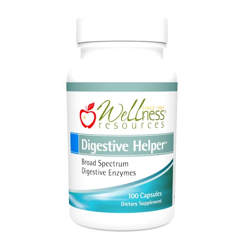 Wellness Resources Digestive Helper with BioCore DPP IV, Multi Digestive Enzyme Supplement for Gluten Digestion and Breakdown of Fats, Casein, Proteins (100 Capsules, Vegetarian)