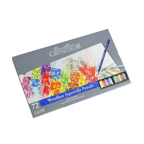 Cretacolor Aqua Monolith Woodless Watercolor Pencil Sets, 72-Color Set, Multi