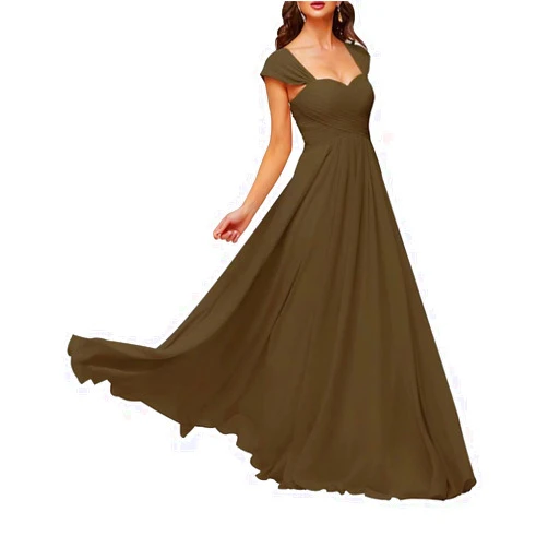 YRGERATON Bridesmaid Dresses Floor Length Sweetheart Neck Open Back Sleeveless Wedding Guess Gowns for Women