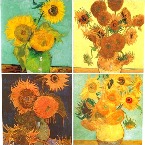 CoasterStone Van Gogh Sunflowers Absorbent Coasters, 4.25