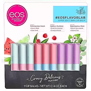 Evolution of Smooth eos Flavor Lab Lip Balm 9 sticks