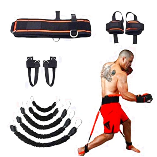 Sunsign Exercise Boxing Resistance Bands Leg Strength Training Home Workout Equipment Bounce, Explosive Power Training for MMA, Bounce,etc Indoor and Outdoor Fitness Training, Set of 12