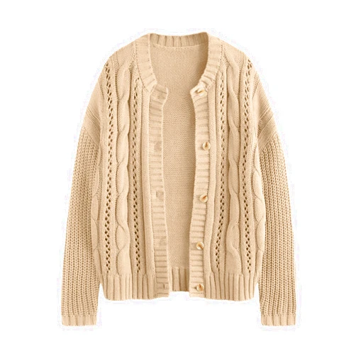 LILLUSORY Women's Cardigan Sweaters Cable Knit Crochet Cotton Fall Jackets Button Up Chunky Trendy Outfits