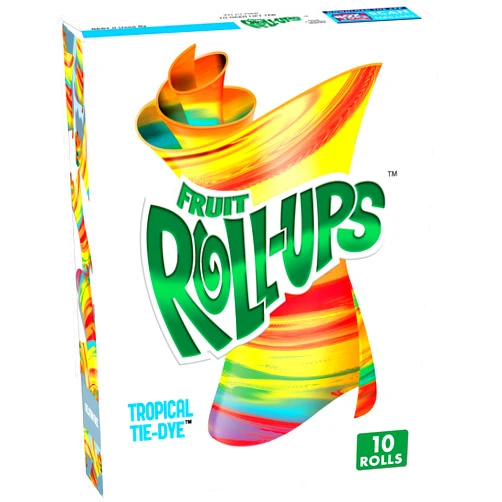 Betty Crocker Fruit Roll-Ups Fruit Flavored Snacks, Tropical Tie-Die, 0.5 oz, 10 ct