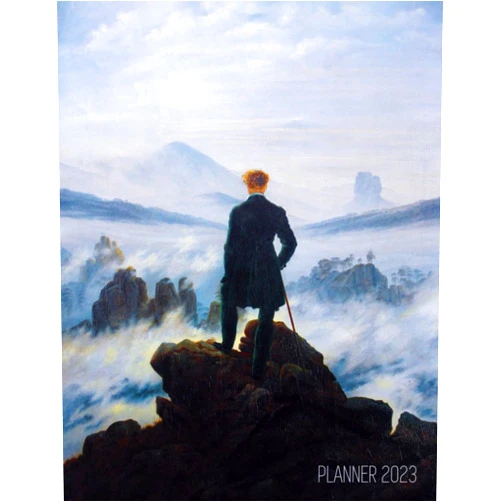 Shy Panda Press Wanderer Above the Sea of Fog Planner 2023: Caspar David Friedrich Painting | Romanticism Art Year Organizer: January – December (12 Months)