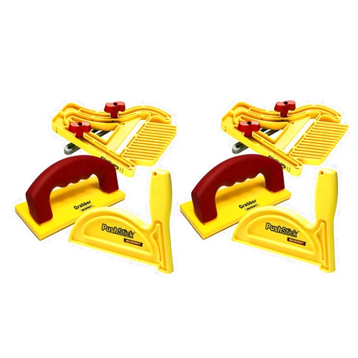 Milescraft 7334 Safety Bundle - Includes FeatherBoard, PushStick and Free Grabber Push Block (2 Pack)