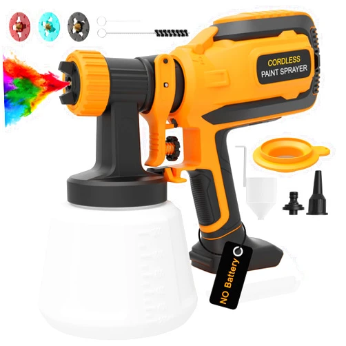 FLIMRER Cordless Paint Sprayer for Dewalt 20V MAX Battery, Electric HVLP Spray Paint Gun with 1200ML Container, Easy to Clean,3 Patterns for Fence, Cabinets, Wall etc. DL05 (Battery Not Included)