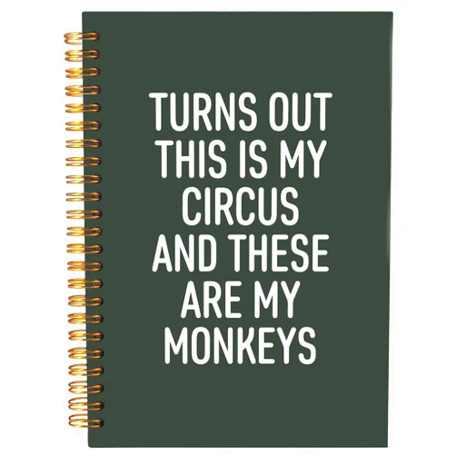 By BESERH BESERH Funny Campus Notebooks for Work, Funny Office Gifts for Coworkers Women Men, Funny Boss Day Gifts, Turns Out This Is My Circus and These Are My Monkeys Spiral Notebook 5.5x8.3 with 164 Pages