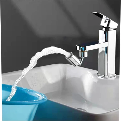 MOONDKIST 2Pcs Faucet Extender, 720° Swivel Sink Faucet Aerator, Universal Faucet Rotatable Water Bubbler Splash-proof Rocker Arm for Kitchen and Bathroom