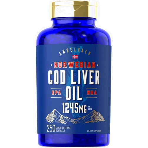 Carlyle Cod Liver Oil Softgels | 1245mg | 250 Count | Norwegian | Non GMO, Gluten Free