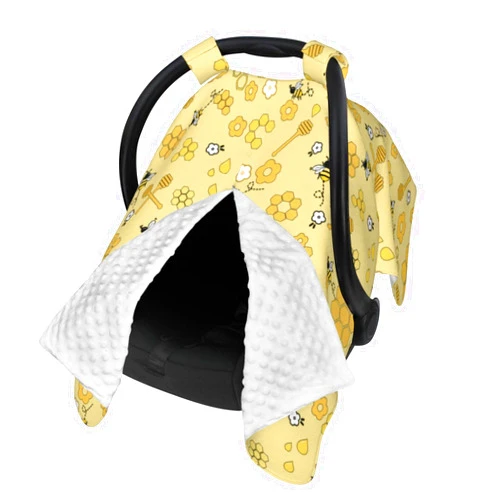 Yobvec Bee Baby Car Seat Canopy Cover Multi Use Nursing Cover for Mom Nursing Covers Newborn Bee Shower Gift