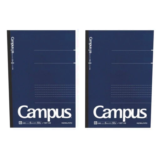 KOKUYO Campus Pre-Dotted Notebook, Semi B5-Dotted 6 mm Rule - 30 Lines X 50 Sheets - 100 Pages, Pack of 2 Dark Blue