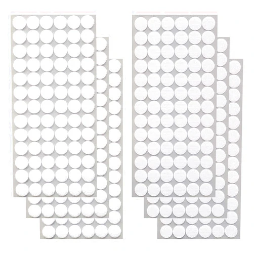 Adhoklop Self Adhesive Dots, 460 Pcs (230 Pairs) 0.59inch Diameter Hook and Loop Fastener Self Adhesive Round Circle Sticky Sticker Dots for Arts and Crafts School Classroom （White）