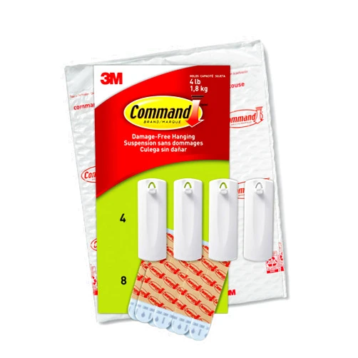 Command Sawtooth Picture Hangers, Damage Free Hanging Frame Hangers, No Tools Wall Hooks for Hanging Sawtooth Frames in Living Spaces, 4 White Picture Frame Hangers and 8 Command Strips