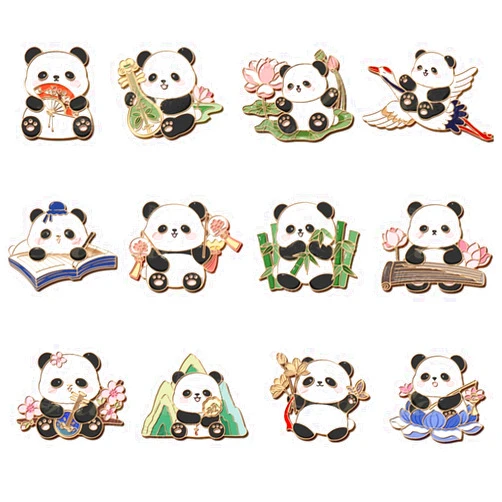 Toosunny 12 Pack Fridge Magnets Panda Refrigerator Office Magnets for Calendars Whiteboards Maps Resin Fun Decorative Decoration
