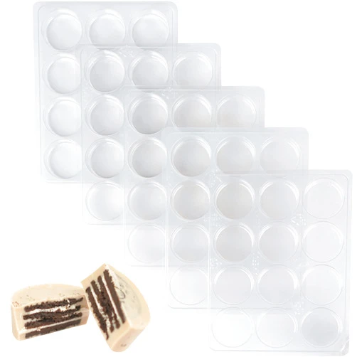 AIKEFOO Chocolate Covered Oreo Molds Biscuit Chocolate Mold, PET Plastic Mold-Oreo Mold Cylindrical Cylinder Candy Pudding.