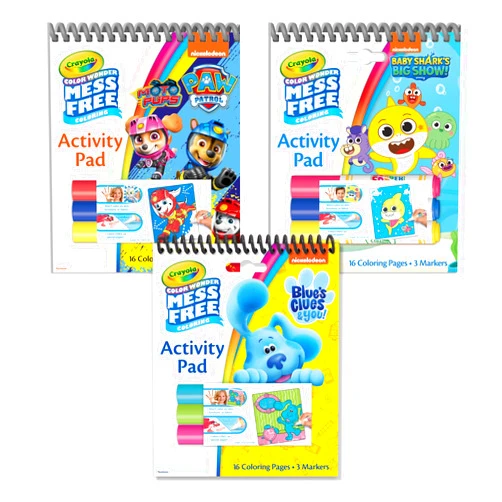 Crayola Nickelodeon Color Wonder Bundle (3 Pack), Mess Free Coloring Set for Kids, Activity Pads & Markers, Gifts for Toddlers, 3+