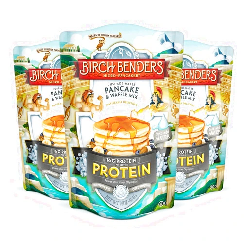 Birch Benders Performance Protein Pancake and Waffle Mix with Whey Protein by Birch Benders, 16 Grams Protein Per Serving, Non-GMO Verified, Just Add Water, 48 Ounce (16oz 3-pack) 1 Pound (Pack of 3)