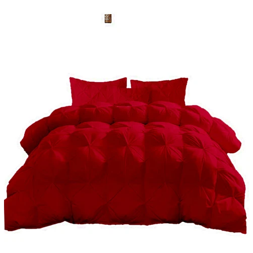 WegaLinen Burgundy Pinch Pleated Down Alternative California King Size Comforter 1pc Comforter All Side Corner Tabs Cotton & 2 pcs Envolupe Pillow Covers, 500 GSM Cal-King (102'' x 96'')