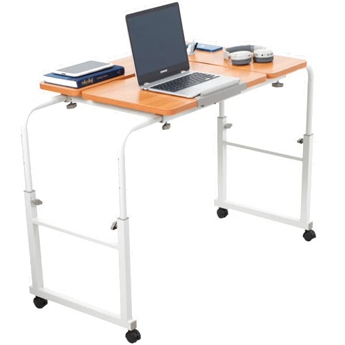 VIVO Mobile Over The Bed and Recliner Table, Tilting Laptop Tray with Height and Length Frame Adjustment, Ergonomic Overbed Kids and Adult Desk on Wheels, DESK-V202A