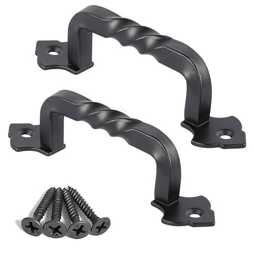 OVOV 2 Pack Barn Door Pull Handle Hardware for Wooden Garden Gate Shed Cabinet Door (4inch)