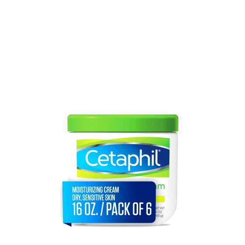 Cetaphil Moisturizing Cream for Very Dry/Sensitive Skin, Fragrance Free, 16 Ounce, Pack of 6
