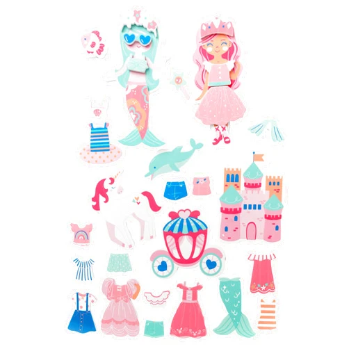 Stephen Joseph, Floating Dress-Up Foam Bath 35-Piece Toy Set, Girl/Mermaid