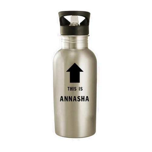 Molandra Products This Is Annasha - 20oz Stainless Steel Water Bottle, Silver