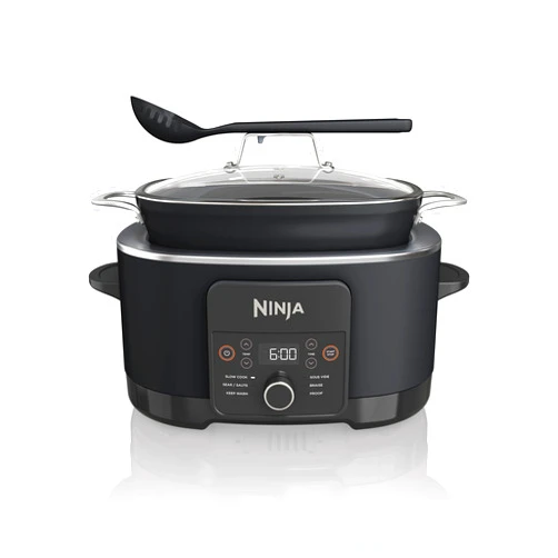 Ninja® 12-in-1 PossibleCooker™ PLUS | 8.5-qt - Sous Vide & Proof Multi-Cooker | Slow Cooker, Dutch Oven & More | Glass Lid & Integrated Spoon | Nonstick | Oven Safe Pot to 500°F | Black | MC1010