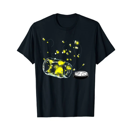 Mason Jar Firefly Shirts LINY Fireflies Escaping The Mason Jar Trendy T-Shirt