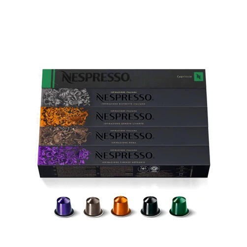 Nespresso Capsules Original Line, Ispirazione Variety Pack, Medium & Dark Roast Espresso Coffee, 50 Count Coffee Pods